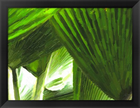 Framed Painted Ferns I Print