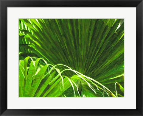 Framed Painted Ferns II Print