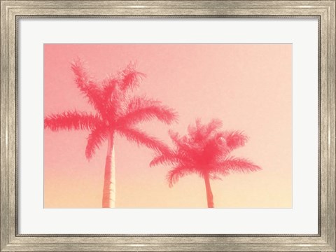 Framed Palm Trees in Pink Print