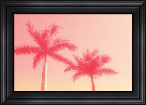 Framed Palm Trees in Pink Print
