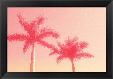 Framed Palm Trees in Pink Print