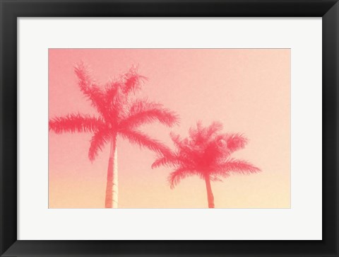 Framed Palm Trees in Pink Print