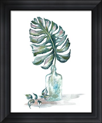 Framed Island Tropics Frond in Bottle II Print
