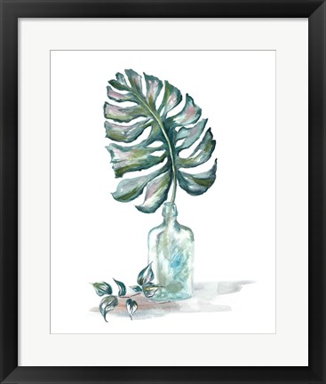 Framed Island Tropics Frond in Bottle II Print