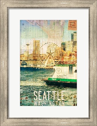 Framed Seattle Ferry Dock Print