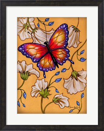 Framed Gold-Purple Butterfly Print