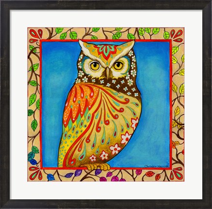 Framed Mosaic Owl Print