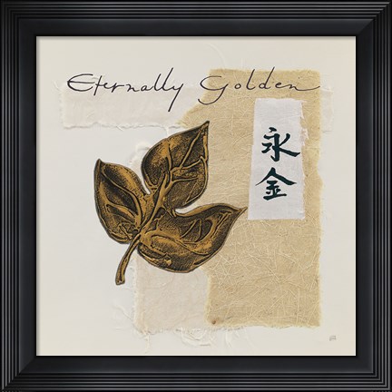 Framed Bronze Leave IV Eternally Golden Print