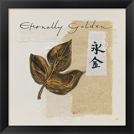 Framed Bronze Leave IV Eternally Golden Print