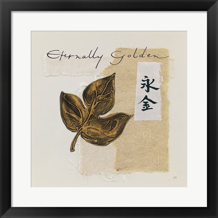 Framed Bronze Leave IV Eternally Golden Print