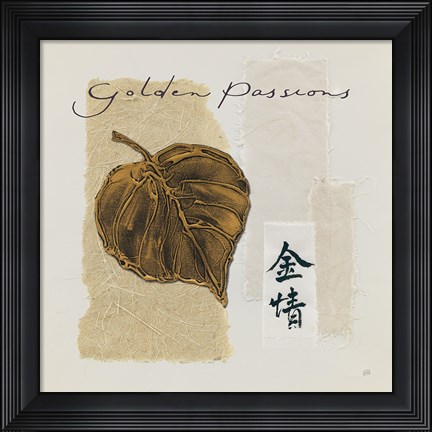 Framed Bronze Leaf III Golden Passions Print