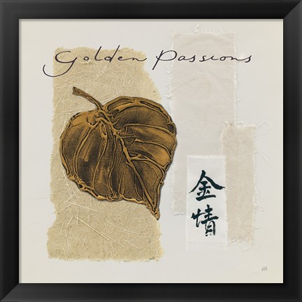 Framed Bronze Leaf III Golden Passions Print