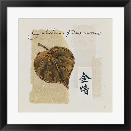 Framed Bronze Leaf III Golden Passions Print