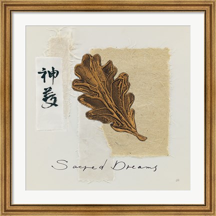Framed Bronze Leaf II Sacred Dreams Print