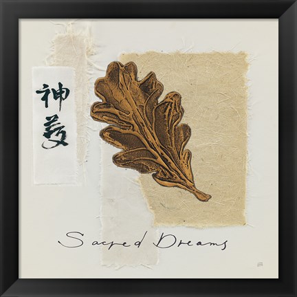 Framed Bronze Leaf II Sacred Dreams Print