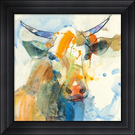 Framed Happy Cows I Print