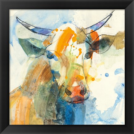 Framed Happy Cows I Print