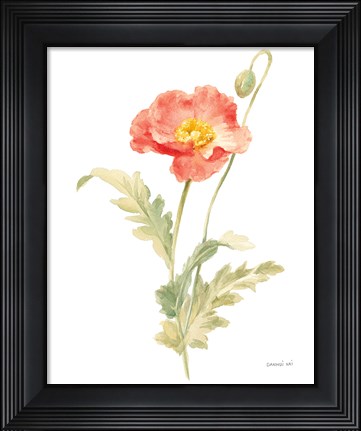 Framed Floursack Florals on White IV Print