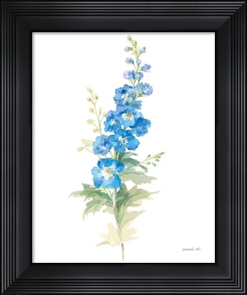 Framed Floursack Florals on White VII Print