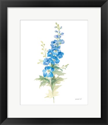 Framed Floursack Florals on White VII Print