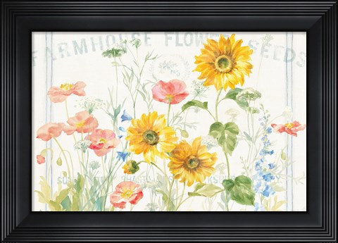 Framed Floursack Florals I Print