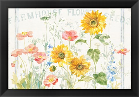 Framed Floursack Florals I Print