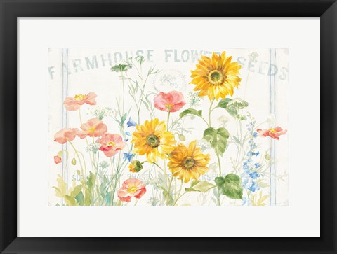 Framed Floursack Florals I Print