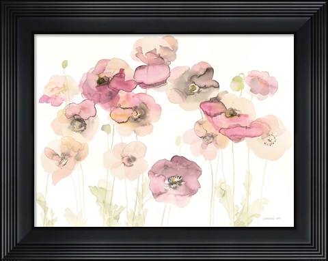 Framed Delicate Poppies Print