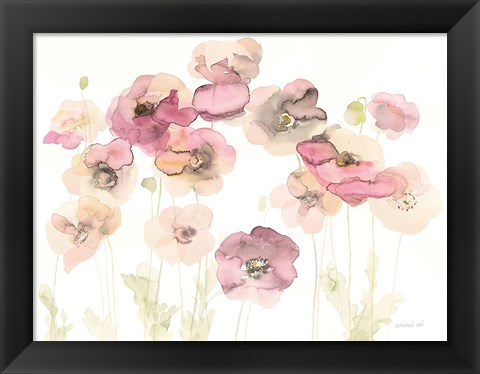 Framed Delicate Poppies Print