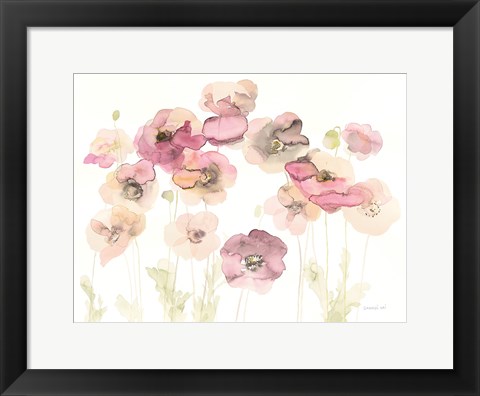 Framed Delicate Poppies Print