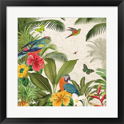 Framed Parrot Paradise II Print