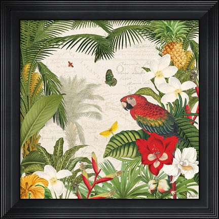 Framed Parrot Paradise III Print