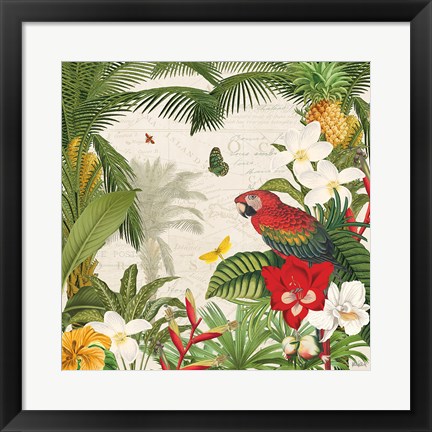 Framed Parrot Paradise III Print