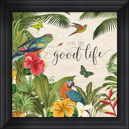 Framed Parrot Paradise IV Print