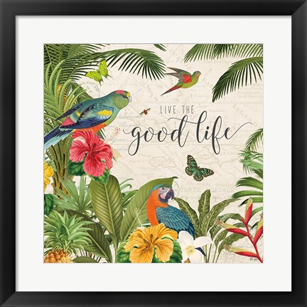 Framed Parrot Paradise IV Print