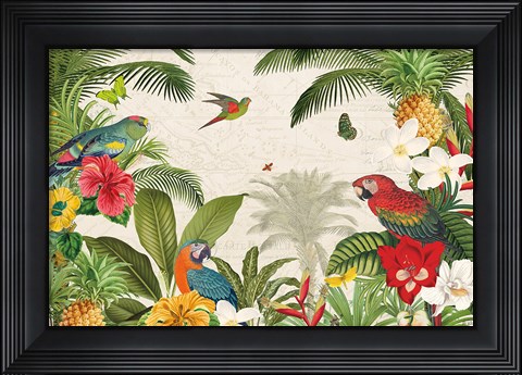 Framed Parrot Paradise I Print
