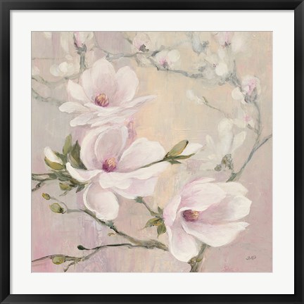 Framed Blushing Magnolias Print