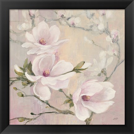 Framed Blushing Magnolias Print