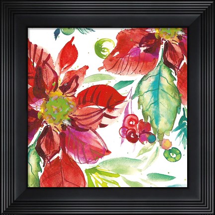 Framed Poinsettia Pretty II Print