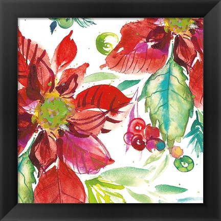 Framed Poinsettia Pretty II Print