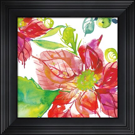 Framed Poinsettia Pretty III Print
