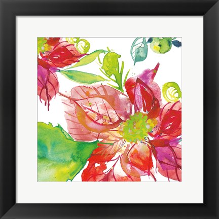 Framed Poinsettia Pretty III Print