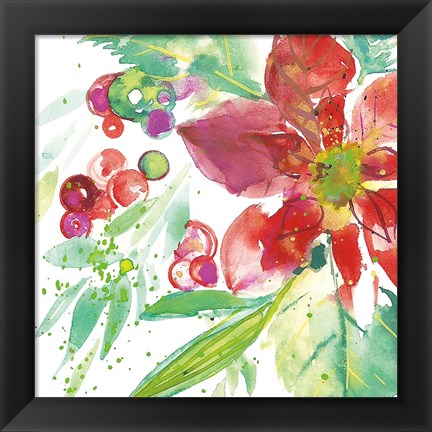 Framed Poinsettia Pretty IV Print