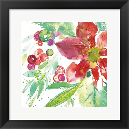 Framed Poinsettia Pretty IV Print