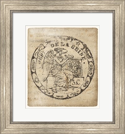 Framed Vintage Seal VI Antique Border v2 Print