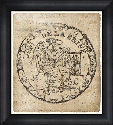 Framed Vintage Seal VI Antique Border v2 Print