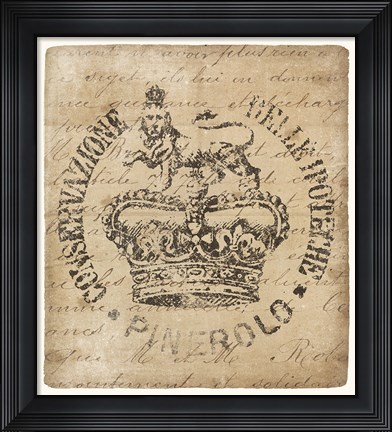 Framed Vintage Seal IV Antique Border v2 Print