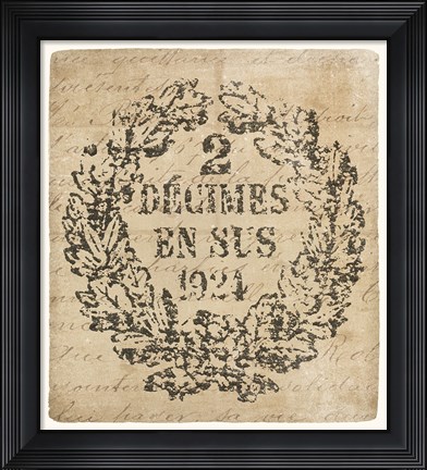 Framed Vintage Letter Crest II Antique Border v2 Print