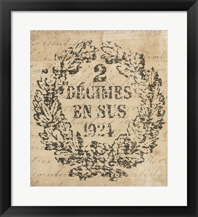 Framed Vintage Letter Crest II Antique Border v2 Print