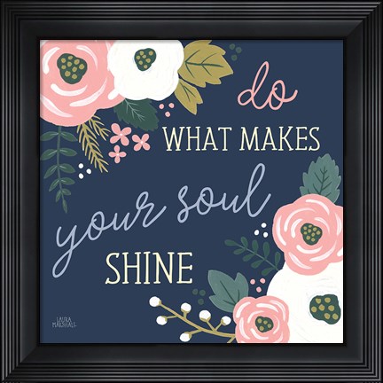 Framed Wildflower Daydreams VII Navy Soul Print